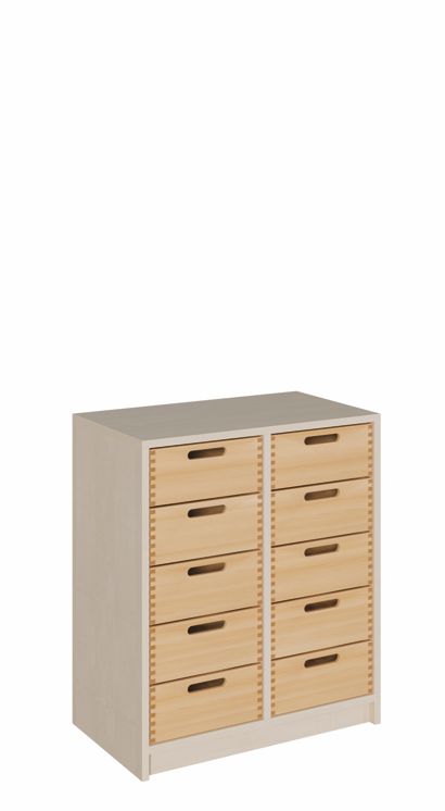 K Schrank 80 x 69 cm, 10 Massivholzschübe